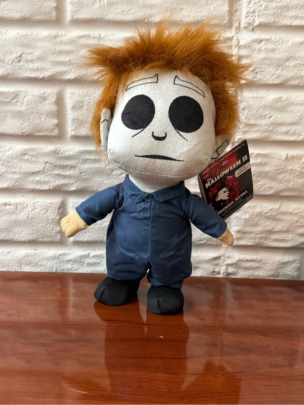 NWT Halloween Animated Michael Myers Plush Toy - Blue Outfit, Orange Hair